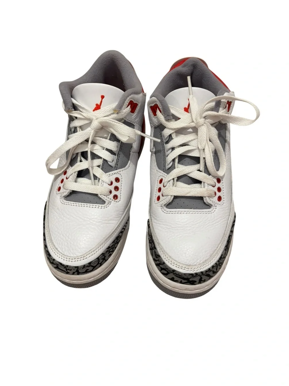 Jordan White/Red/Gray Retro Basketball Sneakers